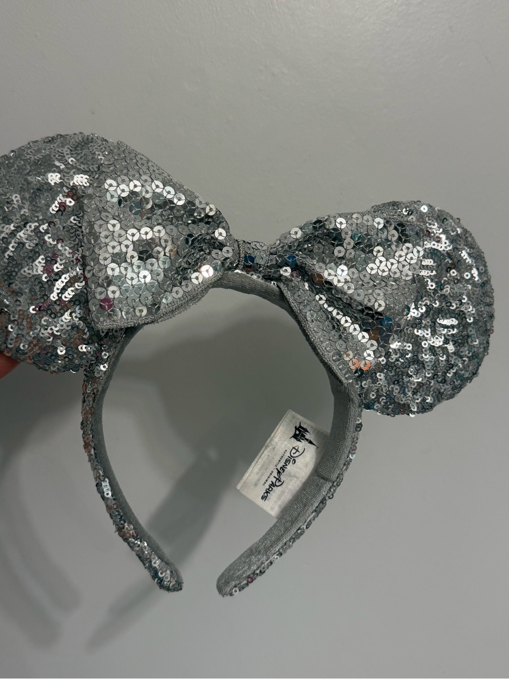 Disney Silver Sequin Minnie Mouse Ear Headband